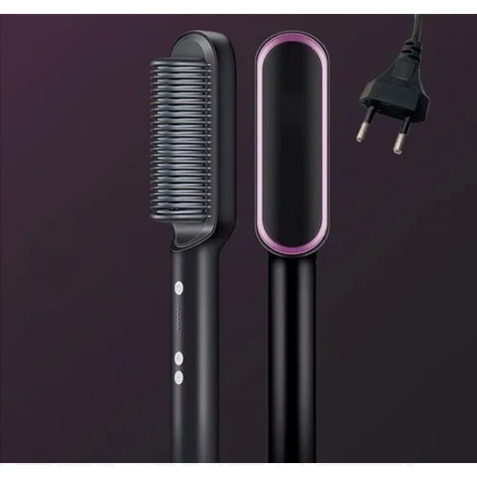 Escova Alisadora Bivolt 5 em 1 - Alisa, Hidrata, Modela, Alinha e Anti-Frizz